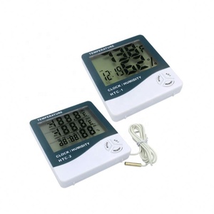 เครื่องวัดอุณหภูมิและความชื้นแบบดิจิตอล LCD สำหรับใช้ภายในอาคาร พร้อมนาฬิกาปลุก รุ่น HTC-1 - Product Image 1