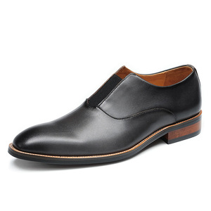 Zapatos Formales de Hombre de Alta Gama, Cómodos, con Cordones, Suela Antideslizante, Diseño Empalmado, para Bodas y Eventos, Cuero Genuino - Product Image 2