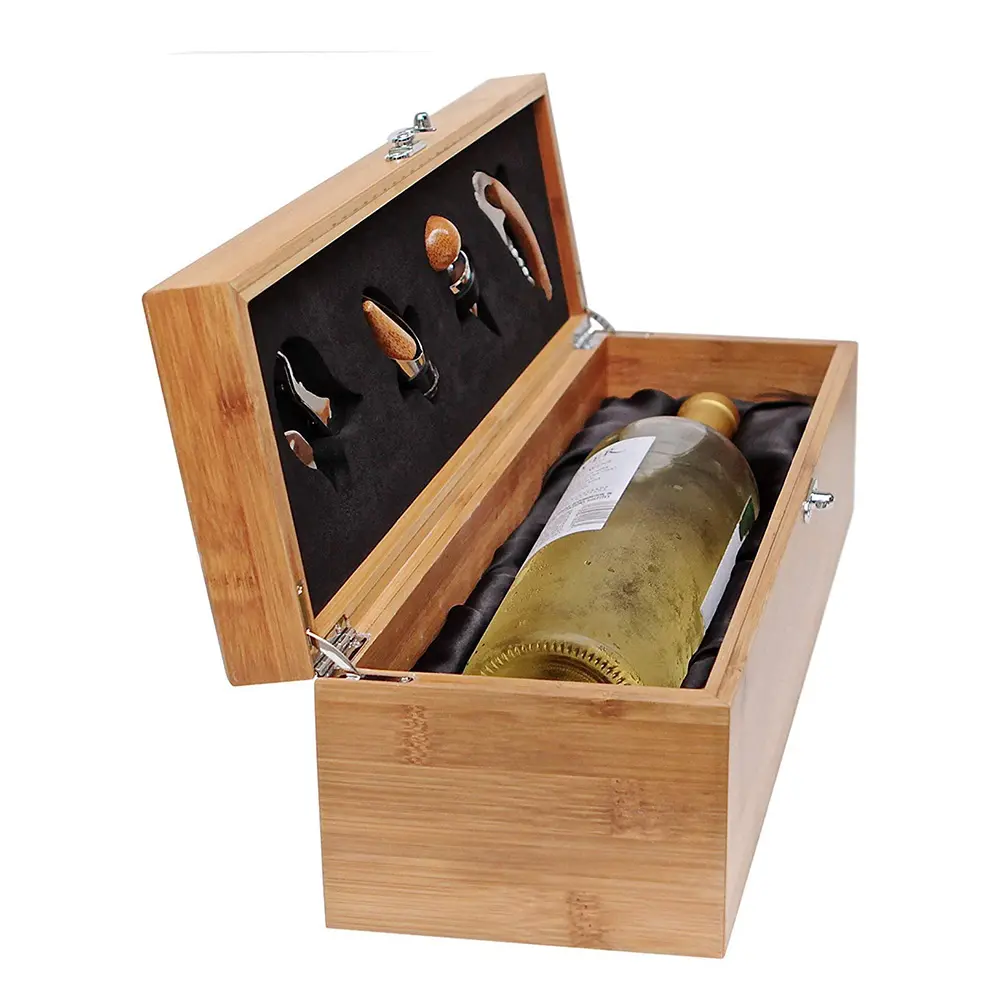 Embalagem de vinho de madeira, caixa de presente para casamento, logotipo personalizado, venda imperdível