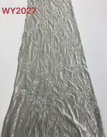 Robe Cheongsam en tissu tricoté en velours, enduit de PVC, légère, respirante, brodée, avec perles multicolores, en stock