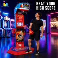 Testeur de force de boxe à monnayeur, jeu d'arcade de frappe avec affichage LED du score et des récompenses, pour parcs d'attractions et centres de divertissement familial