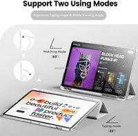 Étui intelligent transparent en cuir PU pour tablette avec support pour stylet, antichoc, étanche, magnétique et fonction veille automatique pour tablette