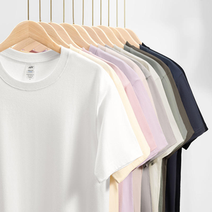 热销批发 230 克 100% 棉男式短袖 T 恤 纯色染色 纯色定制徽标休闲 T 恤 热升华印花 - Product Image 1