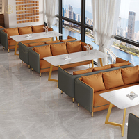 Ensemble de cabines de café de luxe 4S pour centre commercial hôtel restaurant avec mobilier industriel en cuir pour projet de salon
