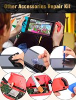 Honcam Kit reparasi Joystick 33 buah, 4 Pak tongkat Analog kiri kanan tongkat jempol untuk Nintendo Switch Joy Con
