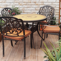 Tianshan — meuble de Patio d'extérieur Antique, chaise et Table en aluminium, chaise en métal, résistant aux intempéries, pour jardin, piscine, balcon