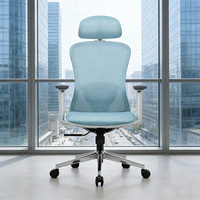 Fauteuil de bureau ergonomique en gros avec base chromée, support lombaire en mousse à mémoire de forme, hauteur réglable et dossier en maille pivotant