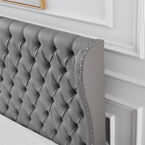 Cabecera y Piecera Modernas y Populares de Cuero Gris con Botones, Cama con Almacenamiento y Elevación a Gas de Alta Calidad, Camas Tapizadas con 30 Días de Garantía - Product Image 6