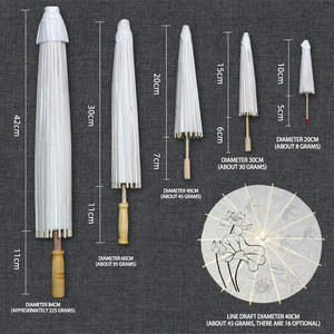 Parapluie manuel chinois en tissu pongé coloré, pliable en trois, avec motifs, pour mariage et danse, poignée personnalisable, panneaux 24K, 8 baleines - Product Image 4