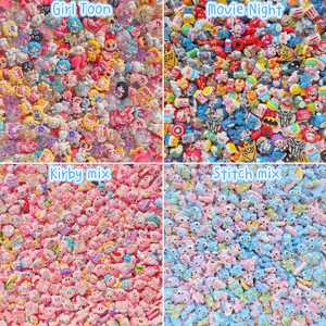 OEM Odm Anime 20Pcs Mix Resin Charms Acrylic Acrylic Acrylic Kirby Nintendo Cartoon Characters Bluey Flowers <strong>Animal</strong> Food Bottle - Product Image 2