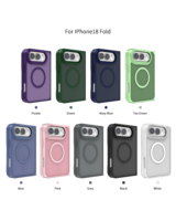 Coque pour iPhone Duo Fold avec effet givré, anneau magnétique intégré pour la charge sans fil, anti-traces de doigts, protection fine