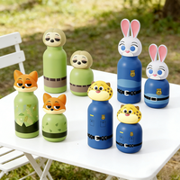 Bouteille d'eau en acier inoxydable avec motif d'animaux de dessin animé mignons, Zootopia, gourde isotherme pour enfants, tasse à eau thermique portable pour enfants