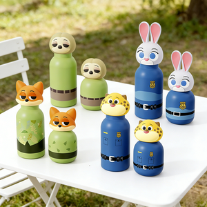 Gourde isotherme en acier inoxydable 316 pour enfants, motif dessin animé inspiré de Zootopia, avec <span class=keywords><strong>poignée</strong></span> et couvercle à paille, portable - Product Image 2