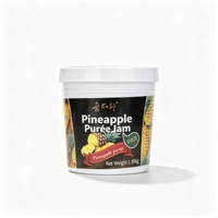 Lotlong Sour Sweet Natural Pulp Pineapple Pure Jam with 35g Brix 1.36kg Drum Pack for Milk Tea & Bakery Commercial Use