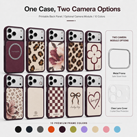 Étui magnétique 2-en-1 pour téléphone avec cadre d'objectif imprimable pour iPhone 18, insert en acrylique transparent, coque de téléphone personnalisée OEM, vente en gros