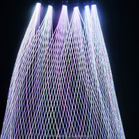 Kits d'éclairage LED à fibre optique rechargeables en maille 0,75 mm 105 pièces, plafond en filet coloré pour robes de rave, indice de protection IP65, intensité variable, IRC 85