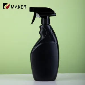 Custom 500ml 16oz Liquid Chemical Cleaning Agent Black Hdpe Plastic Trigger Sprayer Stream Pump Handle Trigger Sprayer Bottle