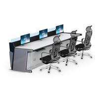 Console de Commande de Sécurité Publique avec Éclairage LED, Design de Canalisation de Câbles et Table de Surveillance pour Poste de Travail