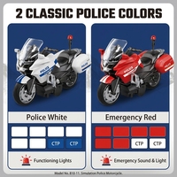 Moto de police allemande de collection préférée des enfants, modèle de simulation avec lumières stroboscopiques colorées et son, fournie directement par l'usine