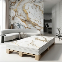 Panel de Pared Decorativo para Interiores, Moderno, de PVC, con Diseño de Mármol Damasco, Resistente al Fuego, para Apartamentos, Solución de Diseño Gráfico