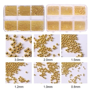 ชุดตกแต่งเล็บ 6 ช่อง ประดับด้วยชาร์มโลหะผสมสีทอง เงิน ดำ ลูกปัดมินิ 3 มิติ แบบวิบวับ สำหรับตกแต่งเล็บ - Product Image 3
