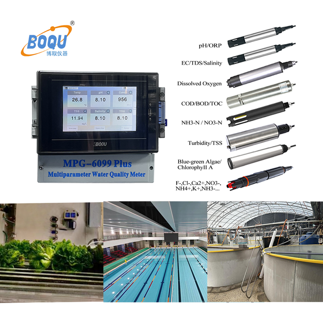Pool Water Analyser Temperature pH Conductivity DO Turbidity Suspended Solids Quality Sensor 11 Parameters 6 Sensors High