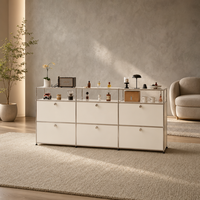Armoire de rangement modulaire en acier thermolaqué avec grande capacité pour la maison, le bar, l'appartement et les intérieurs de salon