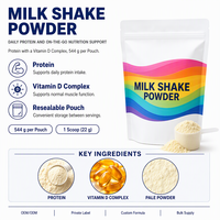 Poudre de milk-shake personnalisée avec protéines, complexe de vitamine D, saveur et design entièrement personnalisés, sans OGM, service tout-en-un