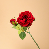 Rose artificielle en soie de haute qualité, 46 cm, 2 têtes, pour mariage et décoration intérieure
