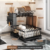 Meilleure vente : Égouttoir à vaisselle sur pied, non pliable, auto-drainant, en métal, multifonctionnel, style moderne et épuré, pour comptoir