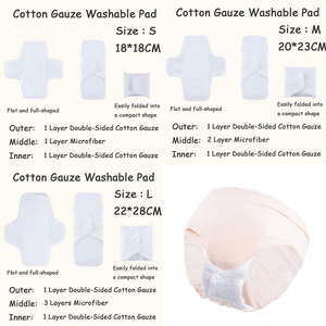 Serviettes hygiéniques lavables en tissu pour femmes, nouvelle conception, réutilisables, respirantes, super absorbantes - Product Image 4