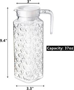 Jarra de Vidrio con 6 Vasos, Diseño Nuevo de Alta Calidad, Jarra de Agua con Forma de Cristal, Juego de Jarra con Tapa de Corcho, Venta al Por Mayor - Product Image 2