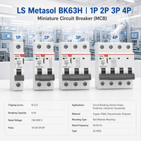 Disjoncteur miniature LS ELECTRIC BK63H 3P 4P 16A Courbe C Protection contre les surcharges et les courts-circuits UL CE CB Stock usine disponible
