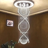 Lustre moderne en cristal pour hôtel, villa, double lustre suspendu pour escalier, hall d'entrée
