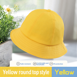 Nuovo Cappello da Pescatore Unisex in Poliestere/Cotone Traspirante per Asilo Nido, Primavera/Estate, Giallo, Ideale per Viaggi - Product Image 3