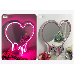 Nhà máy chuyên nghiệp dropshipping màu hồng cho giá rẻ cô dâu neon ánh sáng dấu hiệu trang trí LED Tường gương thiết kế hiện đại USB sạc - Product Image 2