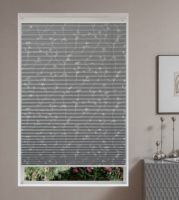 Vente en gros Stores plissés monocouche gris Plisse jour et nuit avec motif horizontal Prix bon marché Volets pour fenêtres et stores