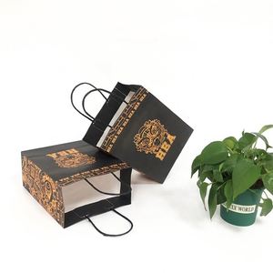 Bolsa de Papel Kraft Personalizada para Regalos, con Asa, Impresión CMYK, Material Reciclado, Logotipo Personalizado, para Té, Cerveza, Whisky, Refrescos, Comida para Llevar - Product Image 4