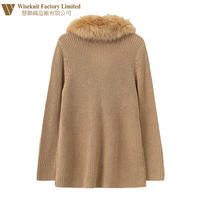 Nouveau produit, cardigan décontracté pour femmes, hiver, confort, chaleur, devant ouvert, avec col en fausse fourrure amovible, fermeture à bouton unique