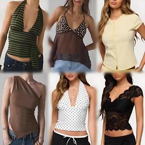 Wholesale Tops Inventory Women's Low-priced Slim Fit Sexy Casual Tops T-shirts Mixed Clothing Randomly Shipped - Product Image 5