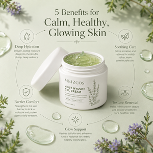 Crème <span class=keywords><strong>Gel</strong></span> Hydratante Apaisante Quotidienne MEIZCOS Holy Hyssop 100ml, <span class=keywords><strong>Gel</strong></span>ée Verte avec Niacinamide, Vitamine ACE et Peptides - Product Image 2