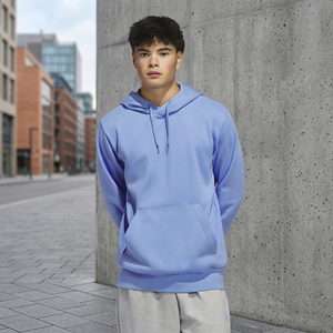 Mens Pullover Sweatshirt Custom Printed Embroidered Pocket Regular Fit Solid Color Autumn Casual Crew Neck Top Wear - Product Image 3