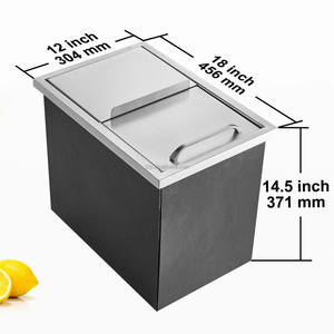 <b>Silver</b> Bar Outdoor Kitchen Commercial Stainless Steel 304 Drop in Ice <b>Bin</b> Chest for Cold Wine Beer - Product Image 6