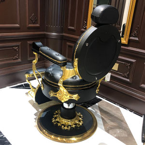 Fauteuil de Barbier Hydraulique Inclinable Noir Rétro Moderne pour Salon de Coiffure et Équipement de Barbier - Style Antique - Product Image 4