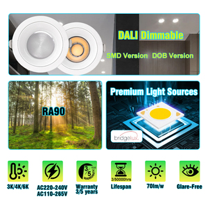 Dali DT6 DT8 regulable sintonizable 12W Downlight antideslumbrante COB SMD <span class=keywords><strong>CCT</strong></span> foco ajustable empotrable Led <span class=keywords><strong>Spot</strong></span> Down Light - Product Image 2