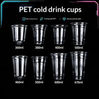 Gobelets jetables en PET pour boissons froides avec couvercles 10oz-18oz, gobelets en plastique transparent pour café, gobelets à bubble tea pour café, restaurant, emballage de boissons
