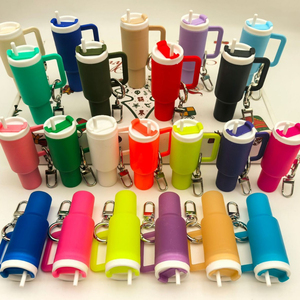 QYS RTS US Stock Mini Tumbler Keychain Colorful Cup Key Ring Chapstick Holder Handbag Charm - Product Image 2