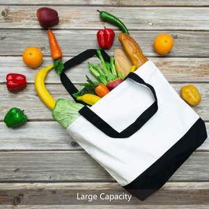 Bolsa de Mano de Lona de Algodón para Mujer, de Alta Densidad, Ecológica, de Algodón Orgánico, para Compras, con Logotipo Personalizado - Product Image 4