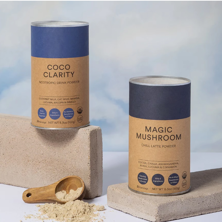 Eco Friendly l Bio-degradable Paper Tube Packaging for Granola Custom Cereal Packaging Food Grade Cylinder Canister