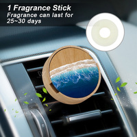 Diffuseur de parfum pour voiture en bois de qualité supérieure, clip de ventilation, avec boîte de vente au détail, coffret cadeau pour voiture